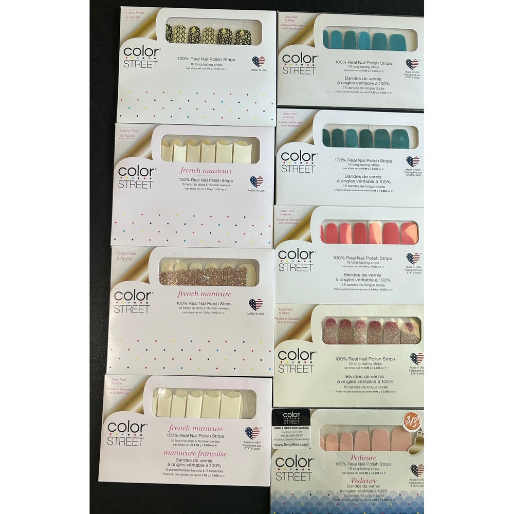 Color Street Nail Polish Strips Assorted French Glitter Pedicure LOT/15‎ Bundle - Picture 2 of 4